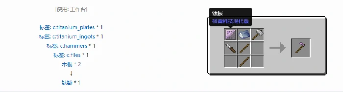 格雷科技现代版锄合成表大全我的世界