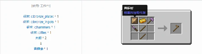格雷科技现代版锄合成表大全我的世界