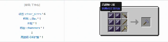 格雷科技现代版采矿锤合成表大全我的世界