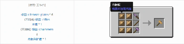 格雷科技现代版采矿锤合成表大全我的世界