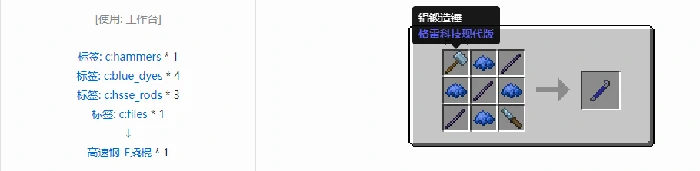 格雷科技现代版撬棍合成表大全,我的世界