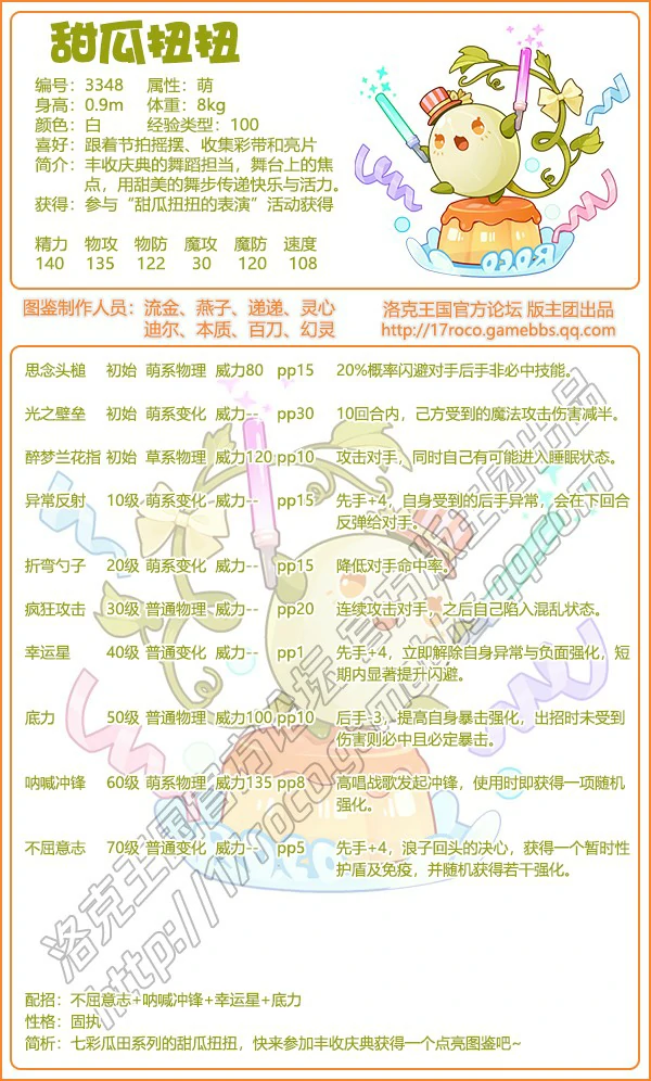 甜瓜扭扭技能搭配