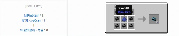 应用能源2ME致密线缆合成表大全我的世界