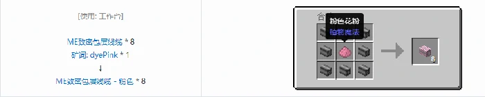 应用能源2ME致密包层线缆合成表大全我的世界