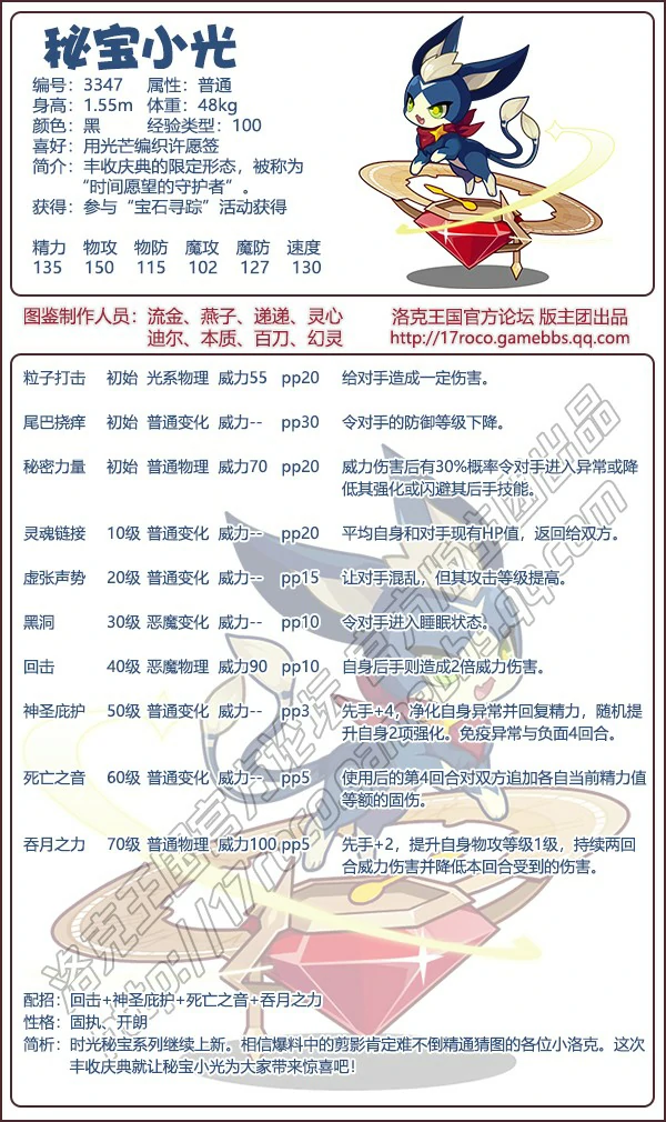 秘宝小光技能表