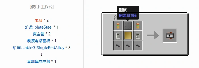 格雷科技社区版芯片合成表大全,我的世界