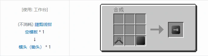 格雷科技社区版模头合成表大全我的世界