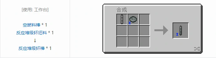 HBM的核科技模组燃料棒合成表大全,我的世界
