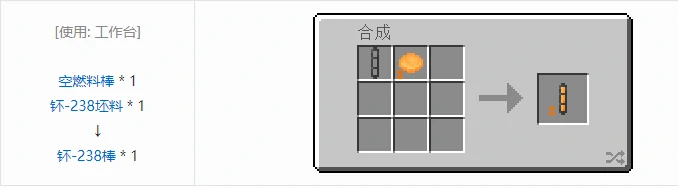 HBM的核科技模组燃料棒合成表大全,我的世界