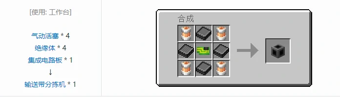 HBM的核科技模组输送带合成表大全我的世界