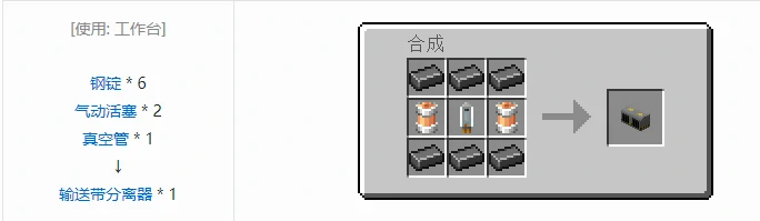 HBM的核科技模组输送带合成表大全我的世界