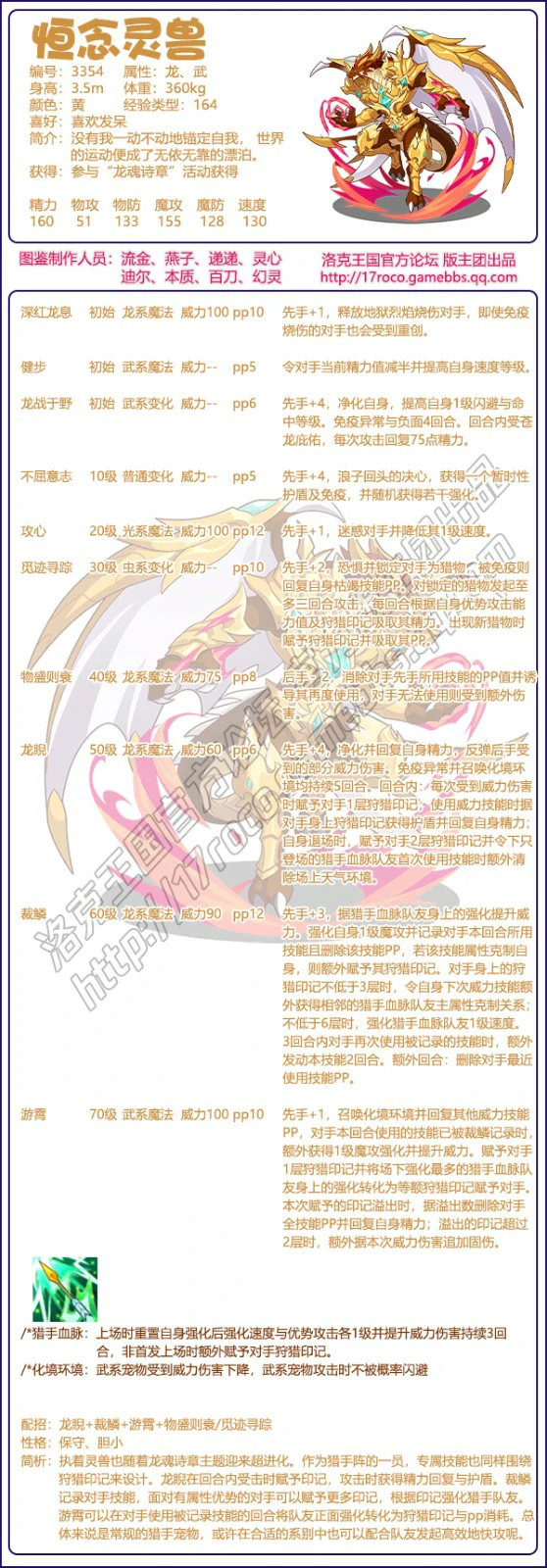 恒念灵兽技能表