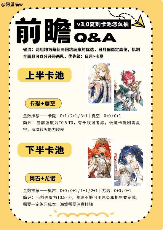 3.0复刻角色抽取意见