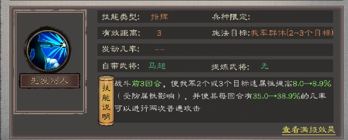 武将马超攻略