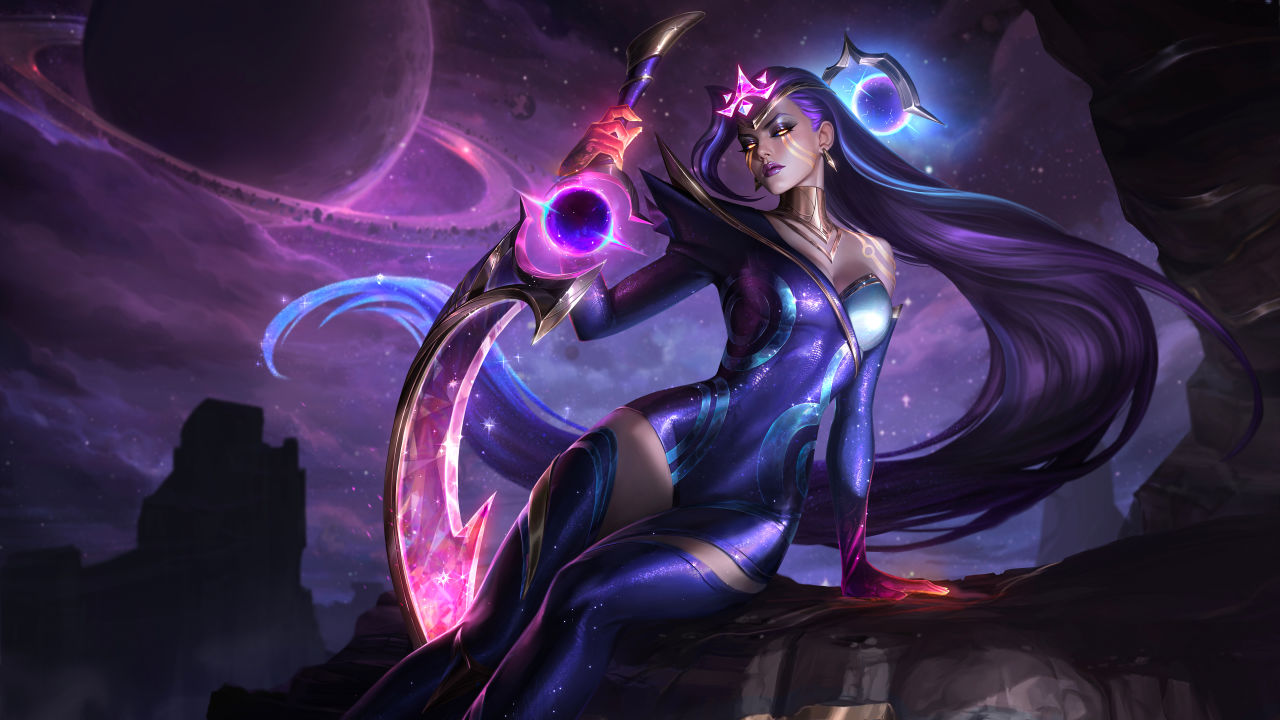 LOL至臻暗星女王皎月皮肤效果预览,LOL