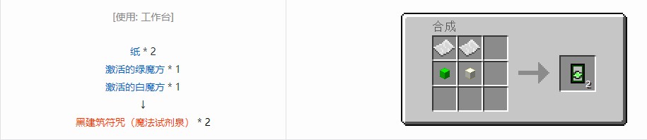 热量与气候符咒合成表大全,我的世界