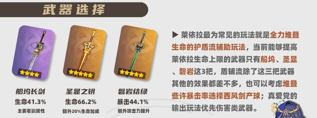 2025莱依拉武器选择推荐,原神