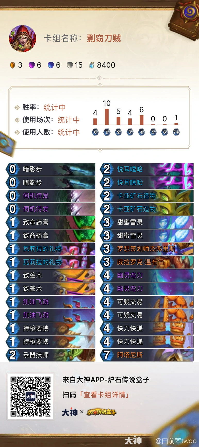 剽窃弯刀贼卡组代码推荐,炉石传说
