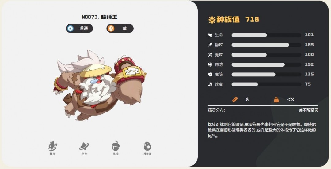 瞌睡王技能一览