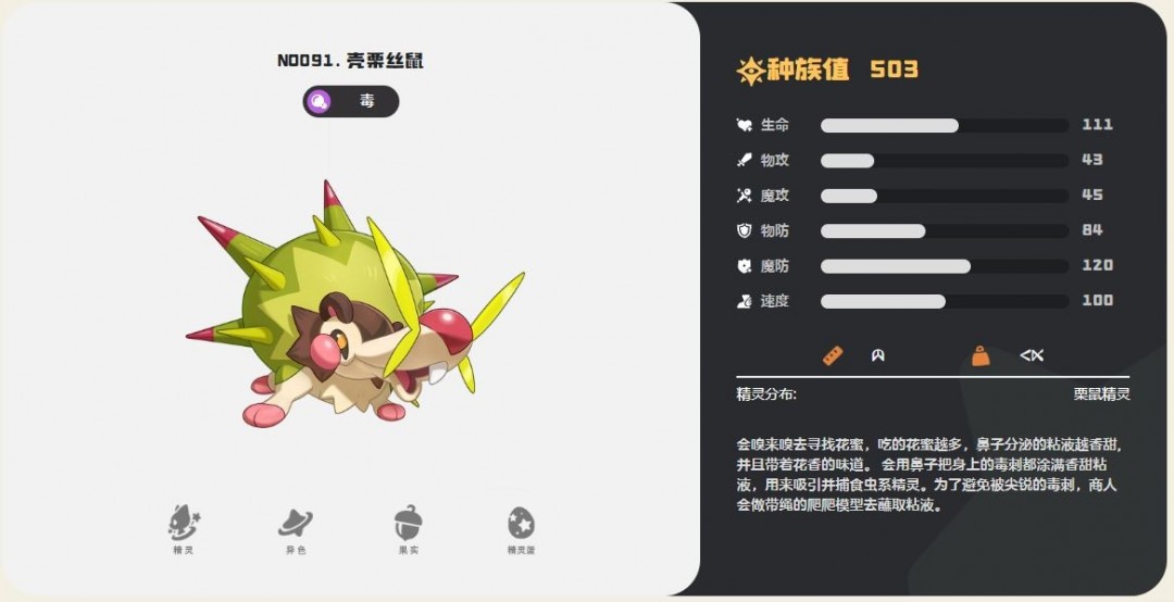 壳栗丝鼠技能一览