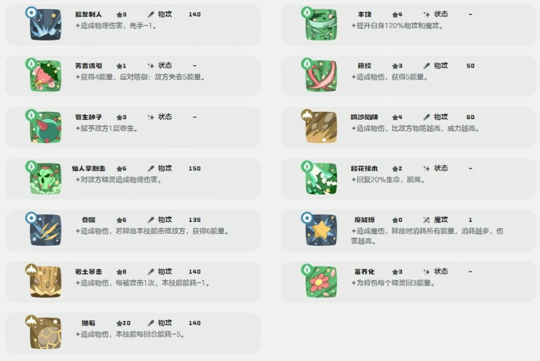 九幽菇技能一览