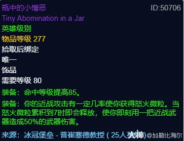 瓶中的小憎恶适合什么职业,魔兽世界