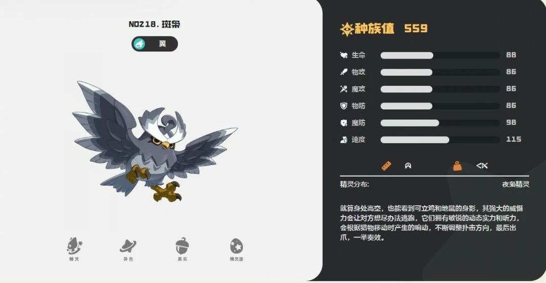 斑枭技能一览