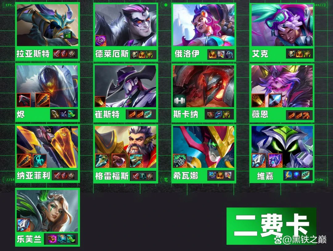 s14弈子装备推荐