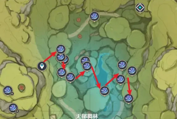 原神树王圣体菇快速采集路线,原神