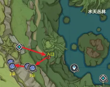 原神树王圣体菇快速采集路线,原神
