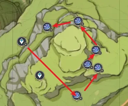 原神树王圣体菇快速采集路线,原神