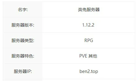 奔兔服务器一览2025,我的世界