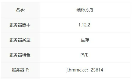 缥缈方舟服务器一览2025,我的世界