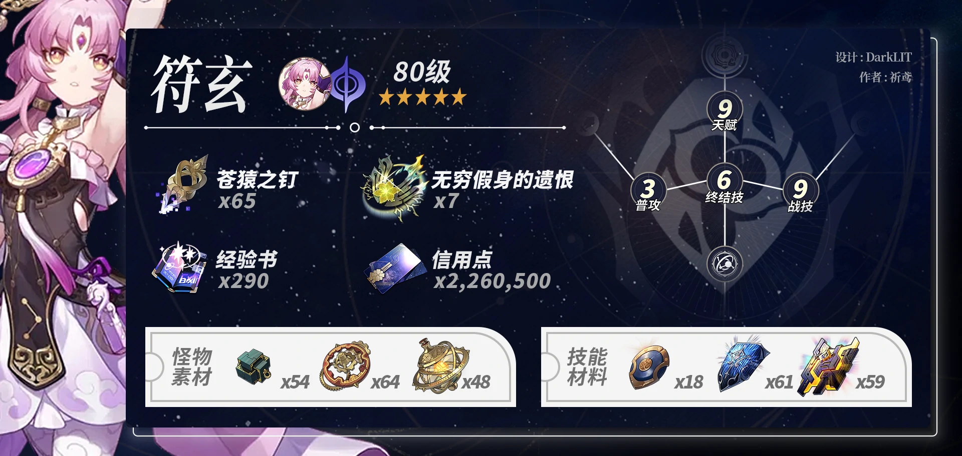 崩坏星穹铁道符玄养成材料一览,星穹铁道