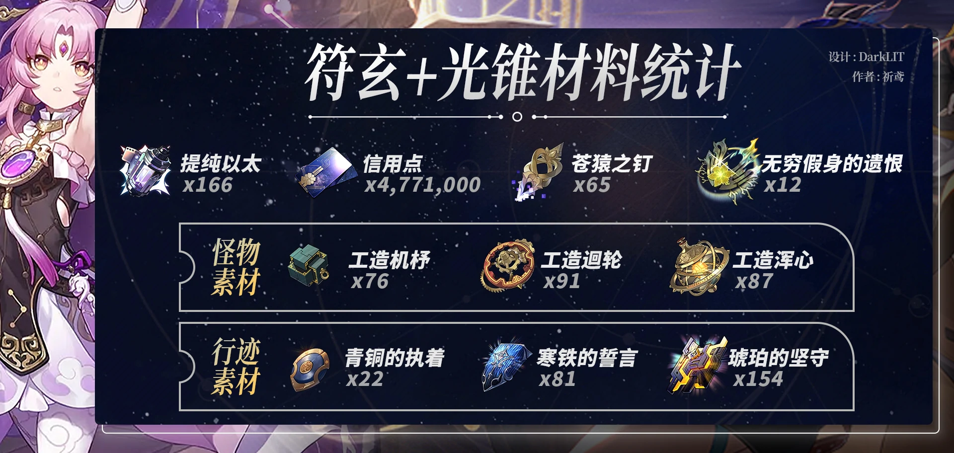 崩坏星穹铁道符玄养成材料一览,星穹铁道