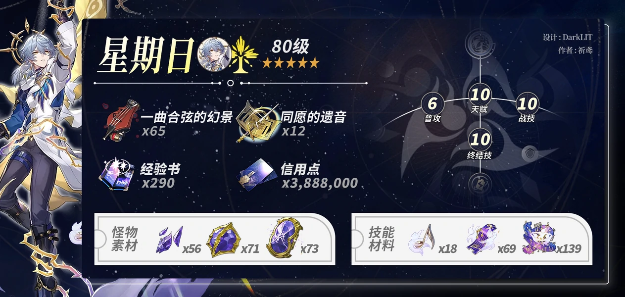崩坏星穹铁道星期日养成材料一览,星穹铁道