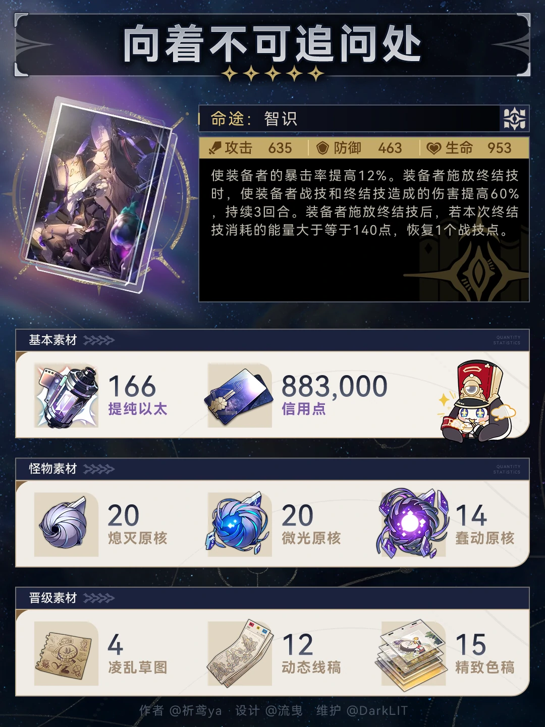 崩坏星穹铁道大黑塔养成材料一览,星穹铁道