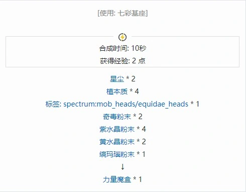 光谱世界魔盒合成表大全,我的世界