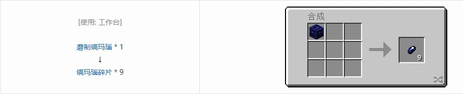 光谱世界材料合成表大全,我的世界
