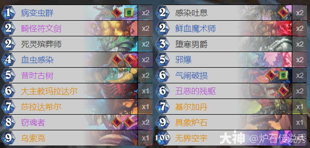 炉石传说TZeddy水蛭dk卡组代码分享,炉石传说