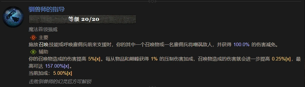 暗黑4驯兽师的指导属性效果一览,暗黑4