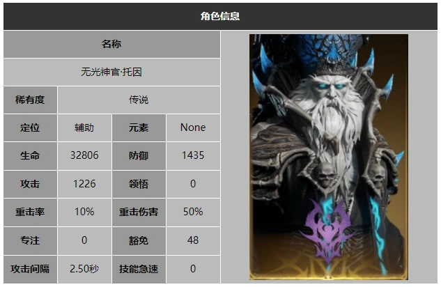 龙息神寂无光神官托因技能介绍