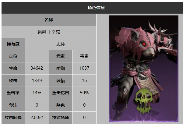 龙息神寂飘飘耳辛克技能介绍