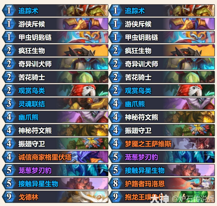 漫游翡翠梦境灌注猎卡组代码推荐,炉石传说