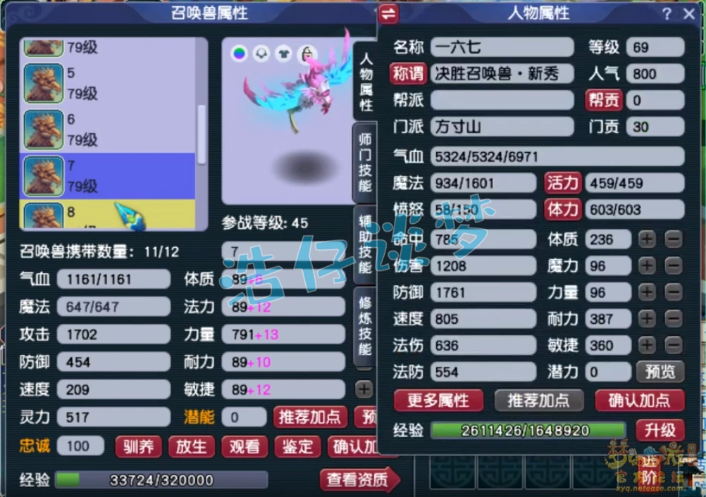 方寸单挑必备展示69级,梦幻西游