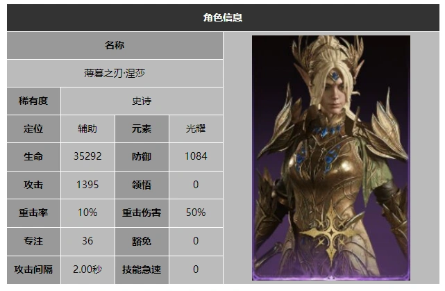 龙息神寂薄暮之刃涅莎技能介绍