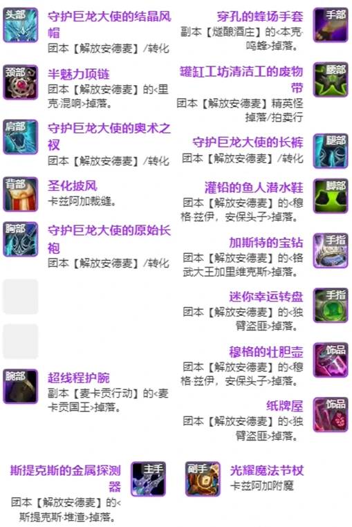 11.1全职业毕业装备推荐,魔兽世界