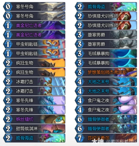 漫游翡翠梦境蓝蓝绿DK卡组代码推荐,炉石传说