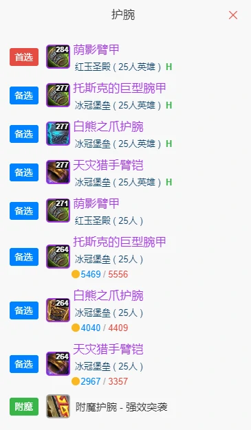 护腕装备图示