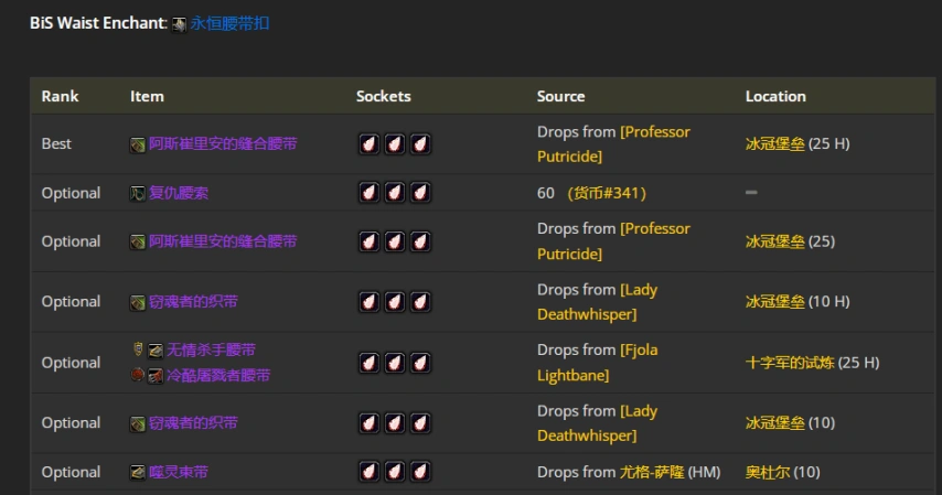 wlkP5战斗贼BIS装备宝石附魔推荐,魔兽世界